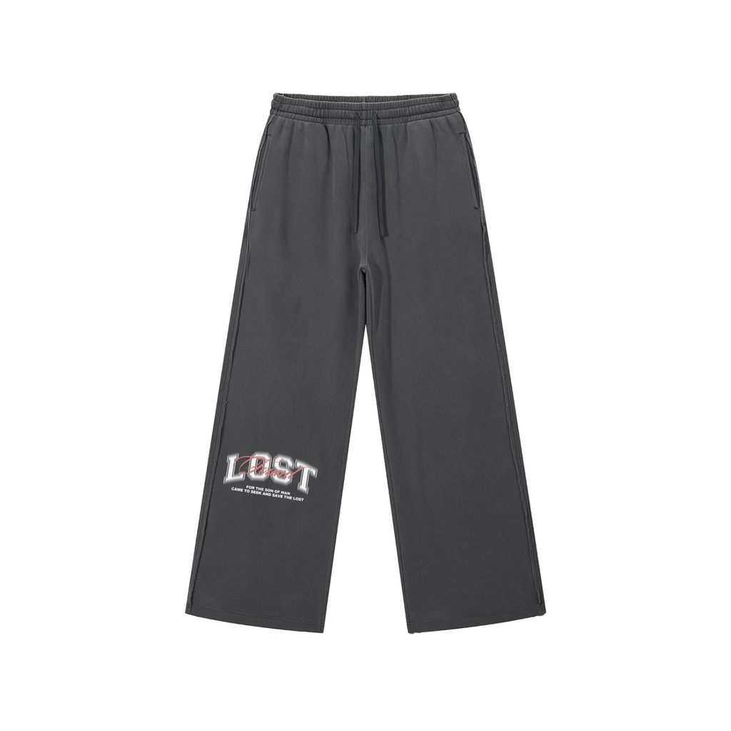 "Found" Snow Washed Raw Edge Sweatpants