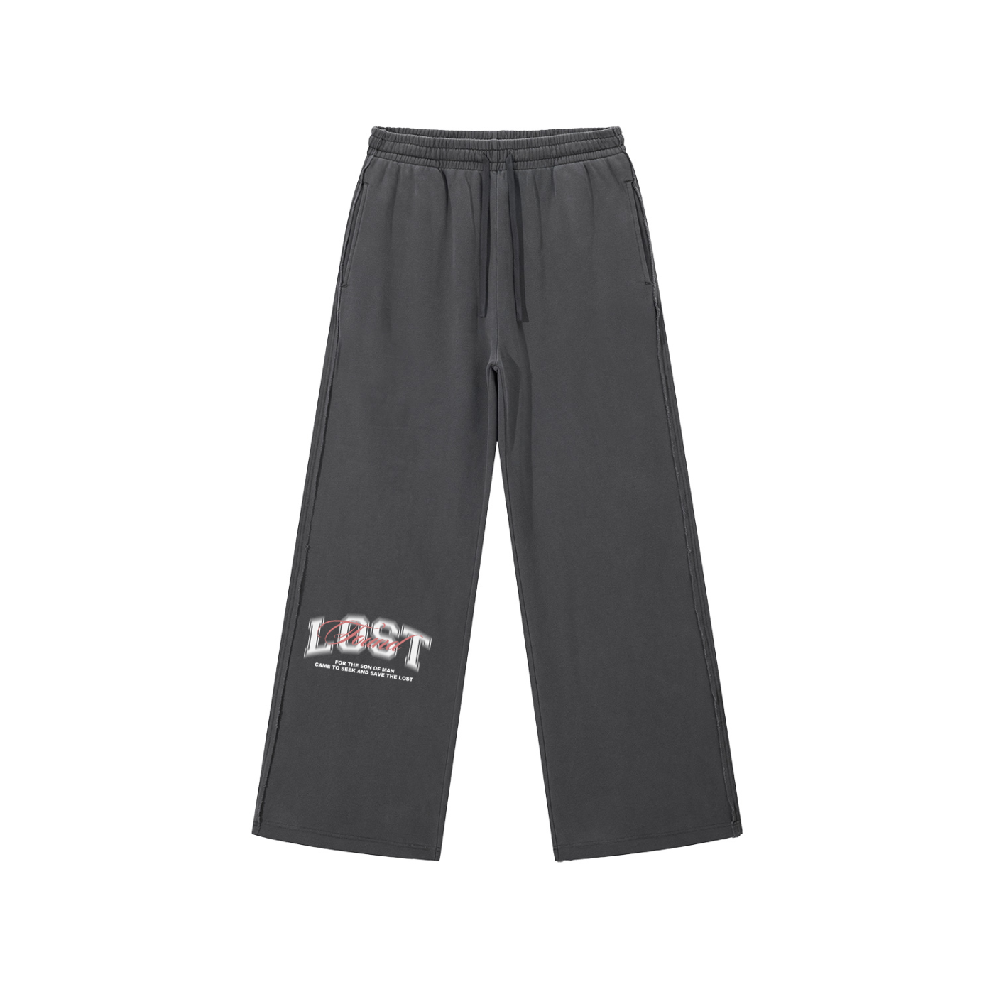 "Found" Snow Washed Raw Edge Sweatpants